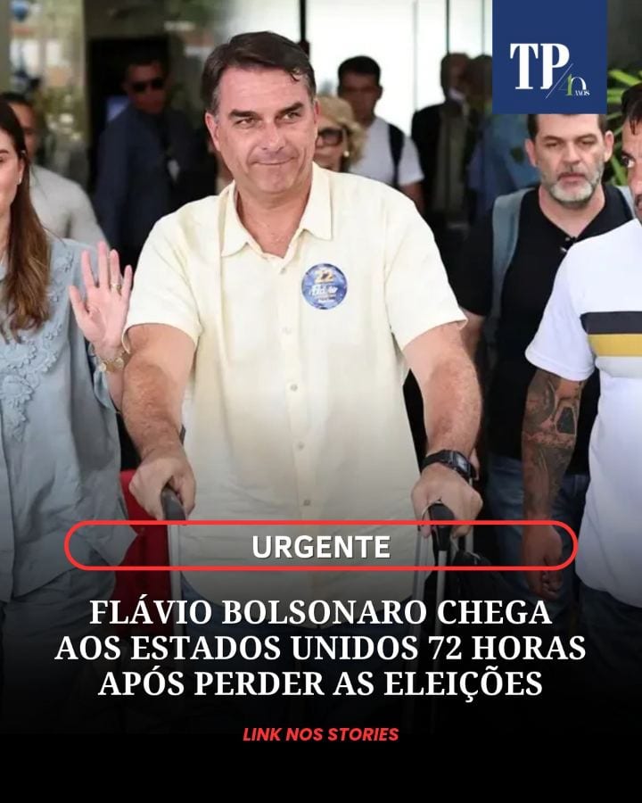 CHEGOU | Flávio Bolsonaro já está em solo americano.