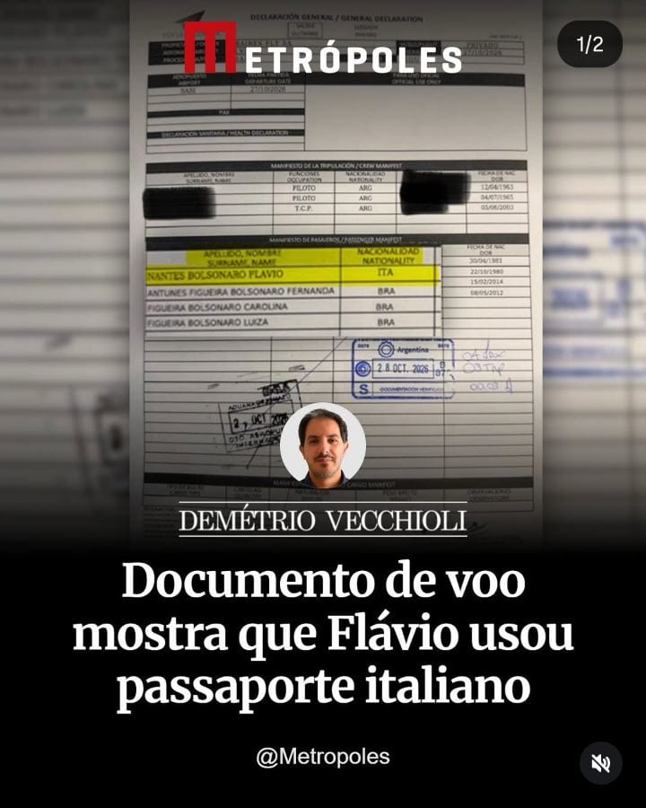 O plano de voo do jatinho que deixou a Argentina na madrugada desta quarta-feira (28/10) com destino aos Estados Unidos