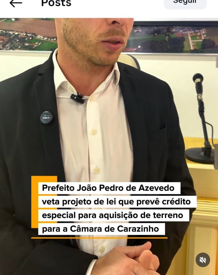 Prefeito de Carazinho veta crédito de R$ 610 mil para terreno da Câmara