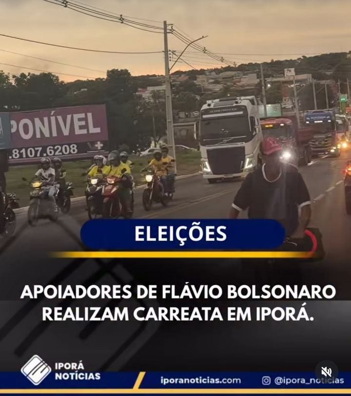 Carreata pró‑Flávio Bolsonaro reúne apoiadores em Iporá