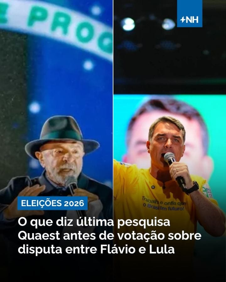 ELEIÇÕES 2026 | Divulgada neste sábado (24), a pesquisa Quaest mostra Flávio Bolsonaro (PL) com 51% dos votos válidos, e