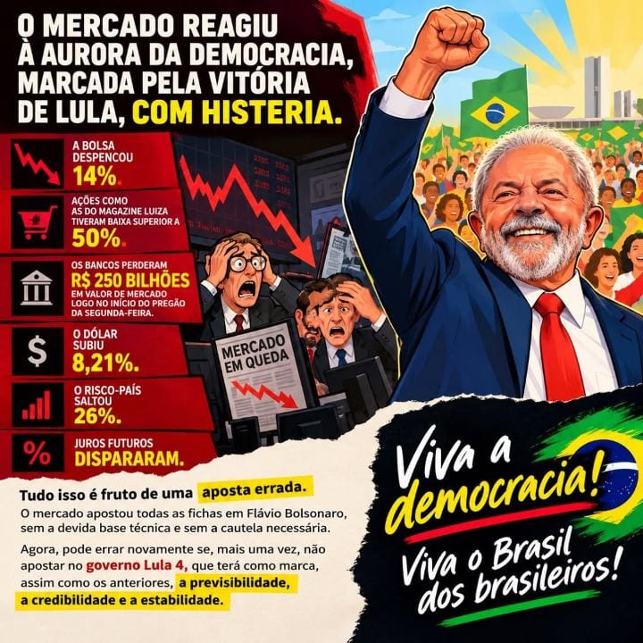 O mercado reagiu à aurora da democracia, marcada pela vitória de Lula, com histeria.