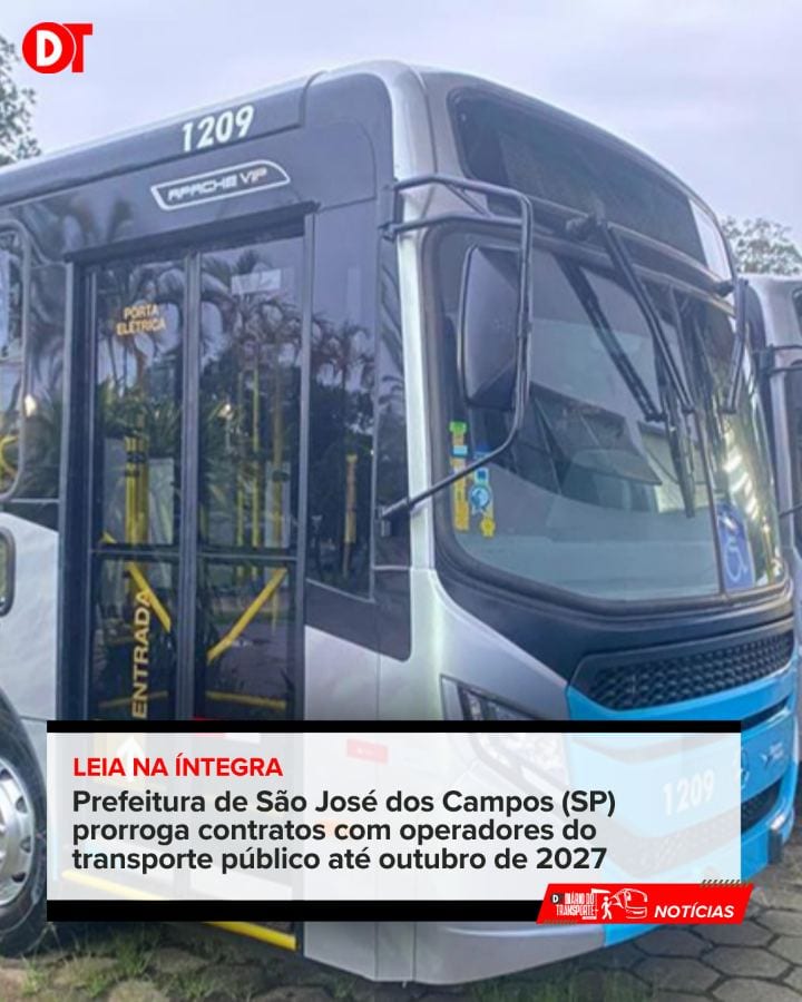 Prefeitura de São José dos Campos (SP) prorroga contratos com operadores do transporte público até outubro de 2027