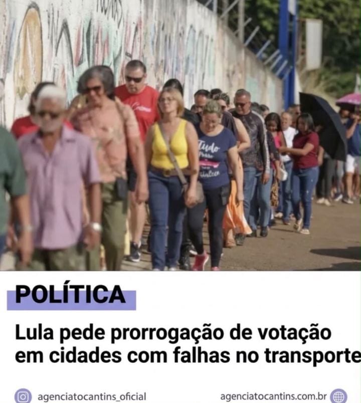 Lula pede prorrogação de votação em cidades com falhas no transporte