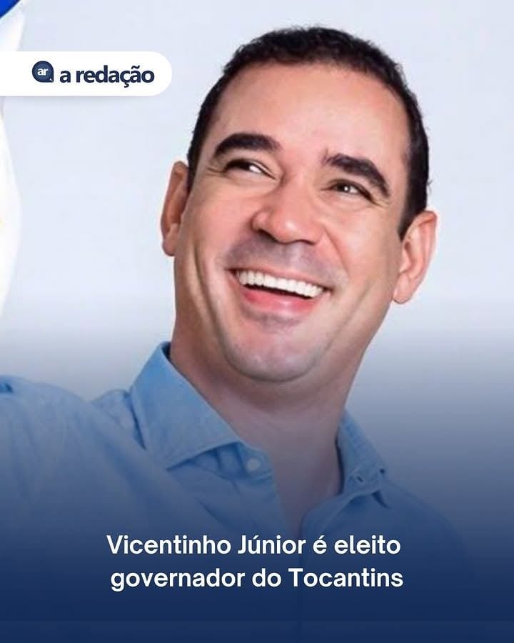 Vicentinho Júnior (PSDB) venceu a disputa pelo governo do Tocantins neste domingo (25/10), derrotando Professora Dorinha