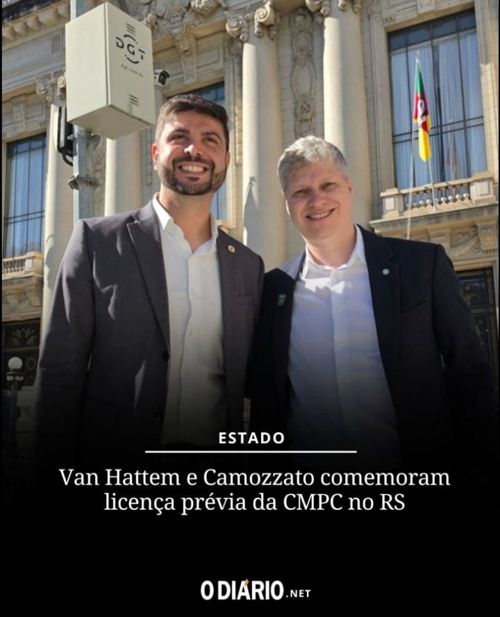 O deputado federal e senador eleito Marcel van Hattem (NOVO-RS) e o deputado estadual e federal eleito Felipe Camozzato
