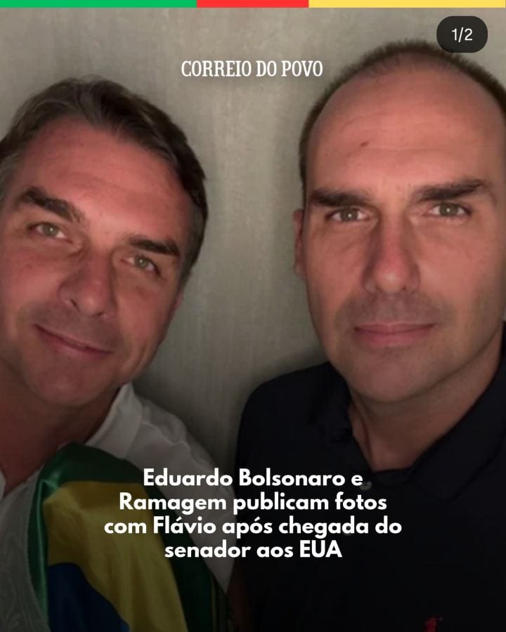 Os ex-deputados federais do PL Eduardo Bolsonaro (PL) e Alexandre Ramagem publicaram na noite desta quarta-feira, 28, fo