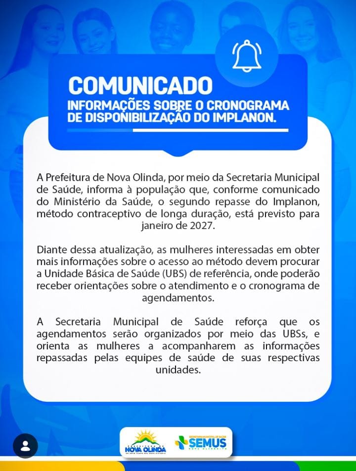 COMUNICADO - INFORMAÇÕES SOBRE O CRONOGRAMA DE DISPONIBILIZAÇÃO DO IMPLANON