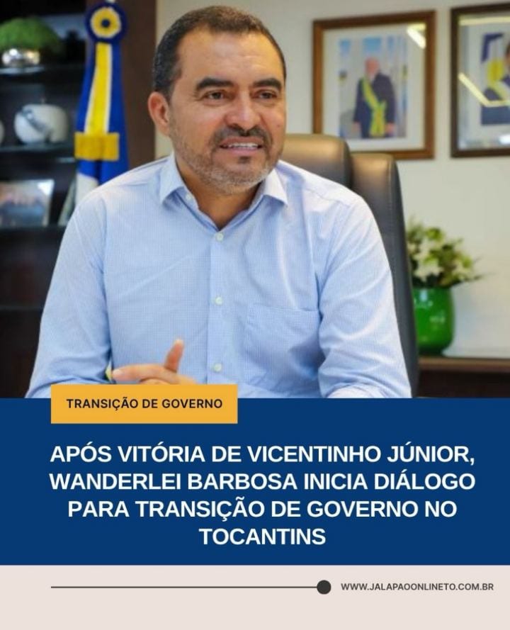 O governador do Tocantins, Wanderlei Barbosa (Republicanos), confirmou nesta segunda-feira (26) que conversou com o gove