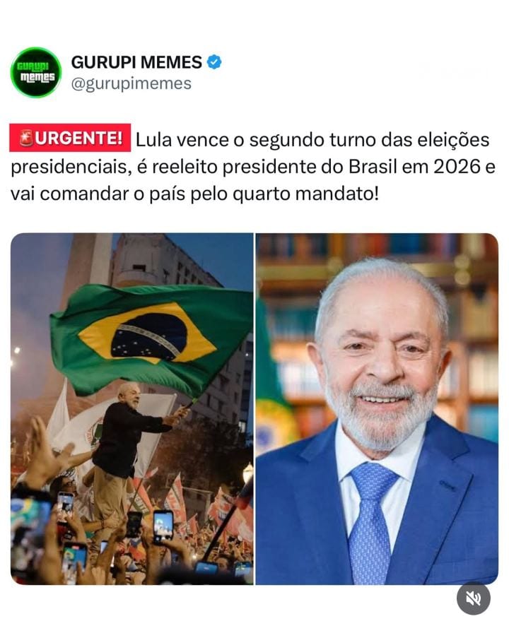 Luiz Inácio Lula da Silva vence o segundo turno das eleições presidenciais de 2026 e conquista seu quarto mandato à fren