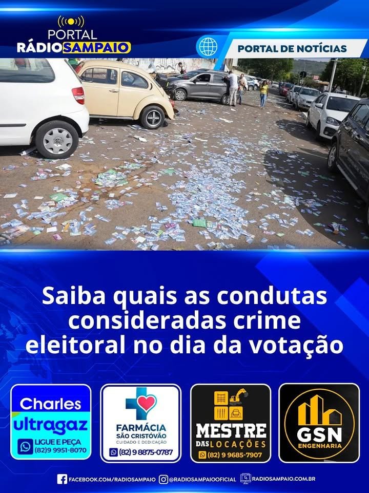 No segundo turno das eleições de 2026, o eleitor deve ficar atento a práticas consideradas crimes eleitorais, que podem
