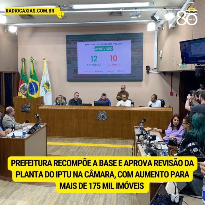 O Projeto de Lei complementar 38/2026, de autoria do Poder Executivo de Caxias do Sul, foi aprovado na tarde desta quint