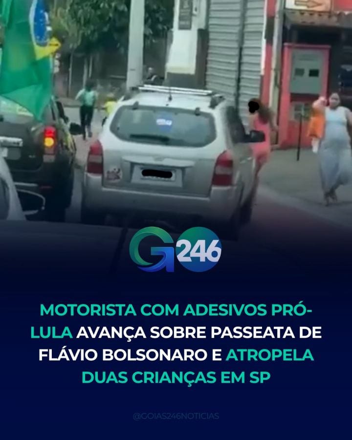 Um motorista em um carro com adesivos de campanha pró-Lula invadiu a calçada e atropelou duas crianças em Ilhabela, no l
