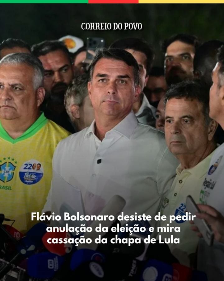 O senador Flávio Bolsonaro (PL-RJ) desistiu de pedir a anulação das eleições e pretende entrar na Justiça Eleitoral com