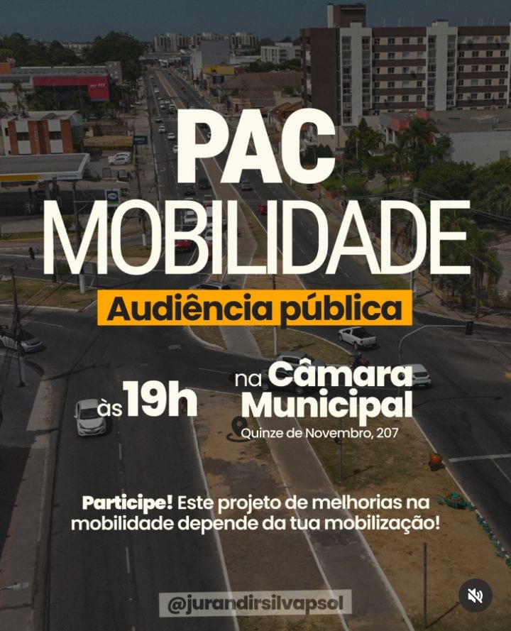 Nesta quarta-feira (28), às 19h, tem audiência pública sobre o PAC Mobilidade na Câmara Municipal de Pelotas, com a pres