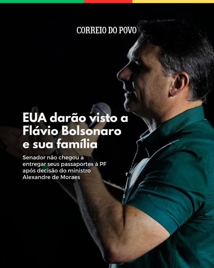 O governo americano concederá vistos ao candidato presidencial derrotado Flávio Bolsonaro (PL) e à sua família, informou