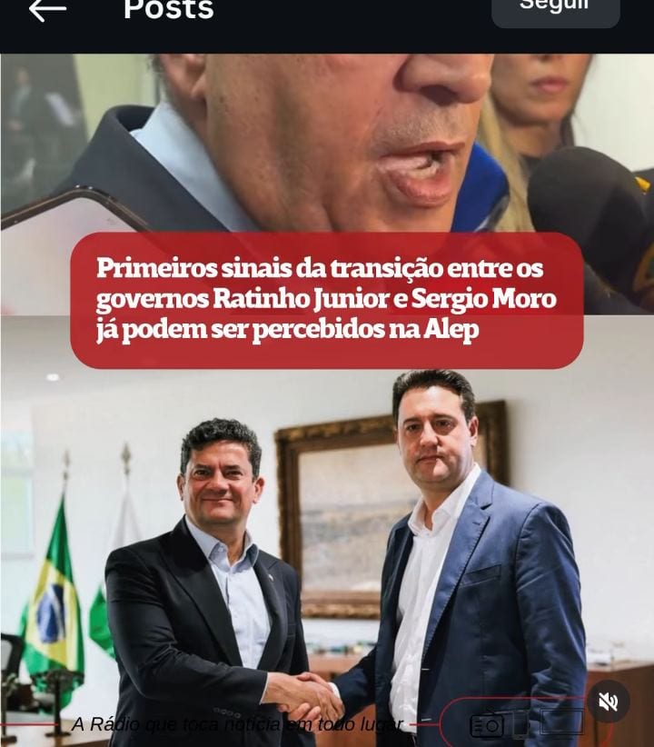 Moro e Ratinho Júnior começam transição do governo do Paraná