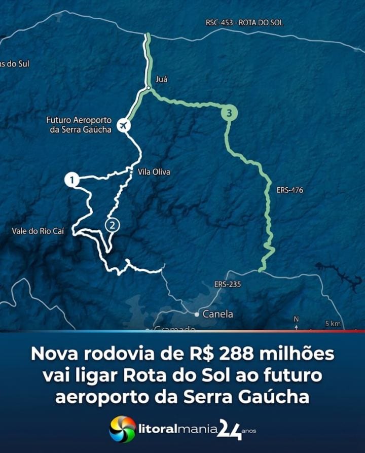 RS define traçado de rodovia de R$ 288 milhões ligando Gramado e Canela