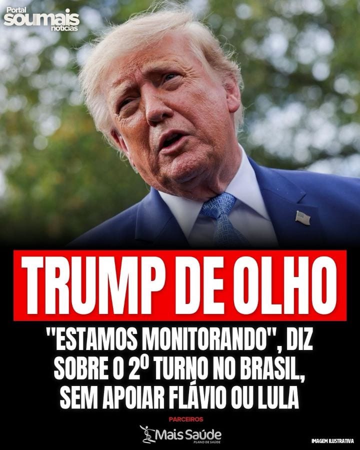 O presidente dos EUA, Donald Trump, disse neste domingo (25) que está monitorando o segundo turno no Brasil, mas não dec