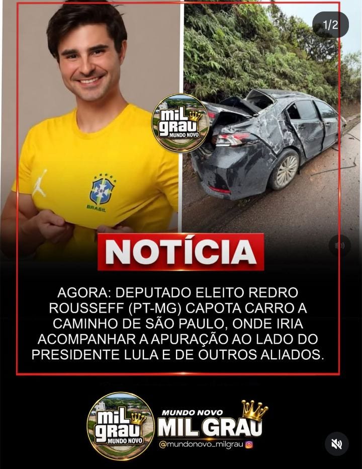 NOSSA! DEPUTADO ELEITO PEDRO ROUSSEFF SOFRE CAPOTAMENTO A CAMINHO DE SÃO PAULO