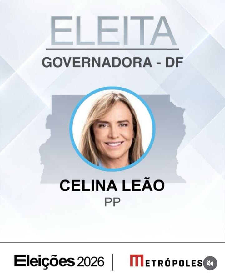 Celina Leão (PP) é eleita governadora do Distrito Federal no segundo turno.