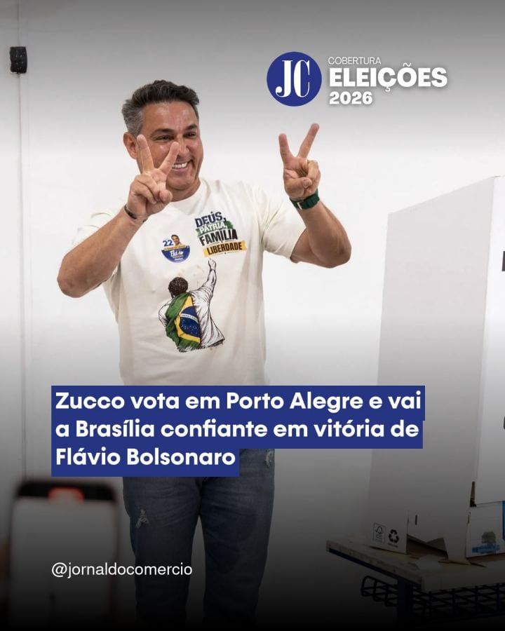 Luciano Zucco, governador eleito do RS, votou em Porto Alegre e seguiu para Brasília, onde acompanhará a apuração ao lad