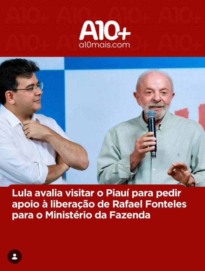 O presidente Luiz Inácio Lula da Silva (PT) avalia viajar ao Piauí para conversar com a população sobre uma possível saí