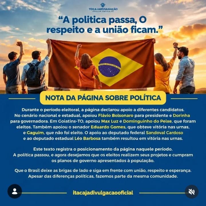 NOTA DA PÁGINA SOBRE POLÍTICA