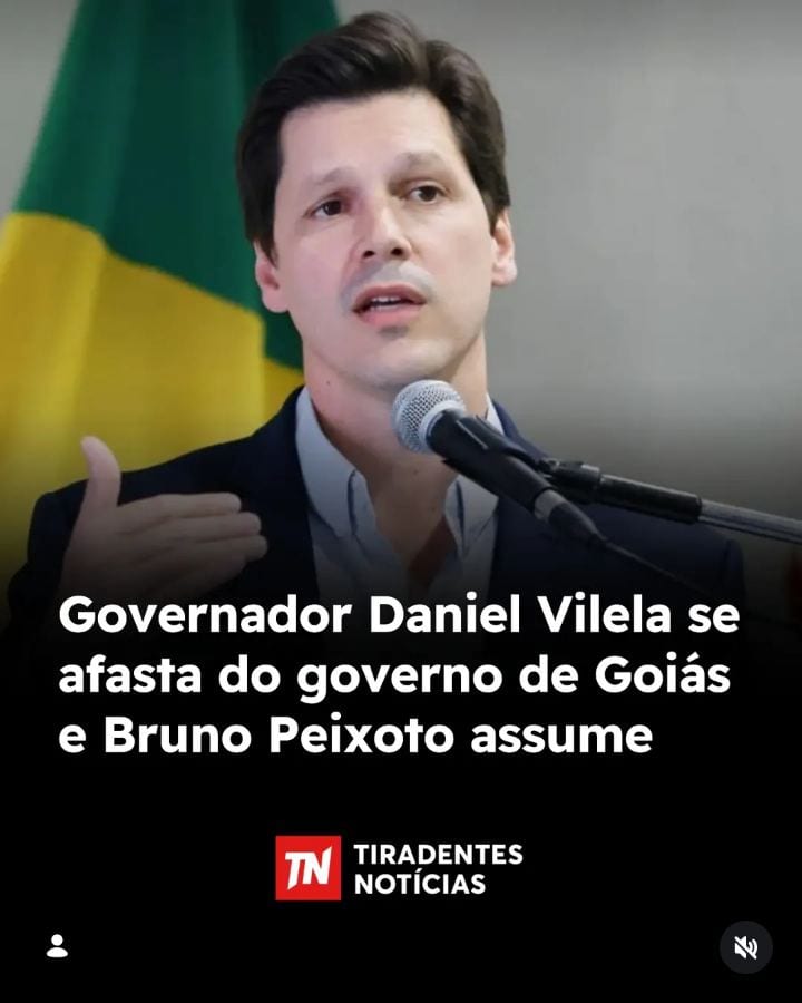 O governador de Goiás, Daniel Vilela (MDB), se afastará do cargo nesta quarta-feira (28) para um período de férias, com