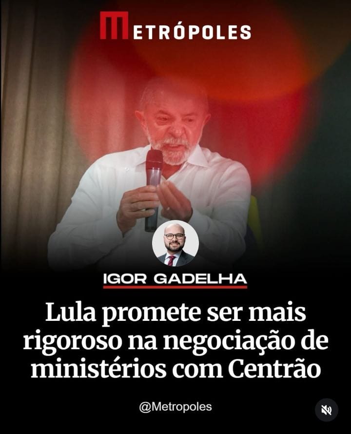 O presidente Lula indicou a auxiliares que será mais rigoroso na negociação com os partidos do Centrão para divisão de m