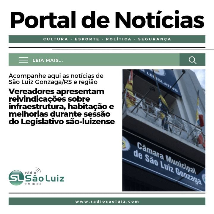 A Câmara de Vereadores de São Luiz Gonzaga/RS realizou, na segunda-feira, 26 de outubro, a 37ª sessão ordinária de 2026,