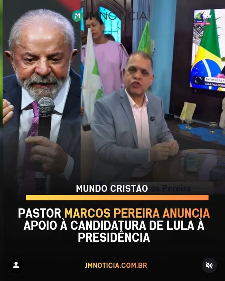 Pastor Marcos Pereira anuncia apoio a Lula após debate na Band