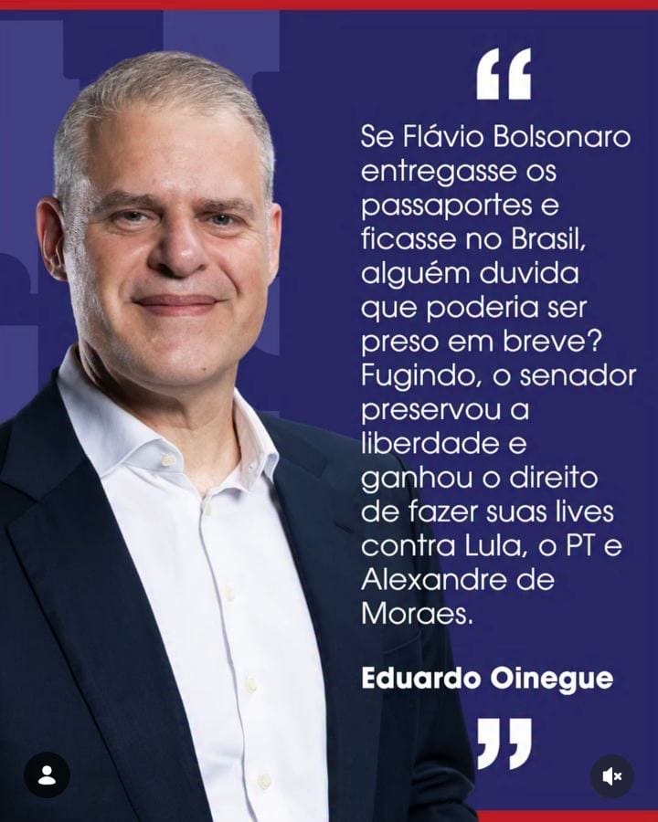 “Se Flávio Bolsonaro entregasse os passaportes e ficasse no Brasil, alguém duvida que poderia ser preso em breve?