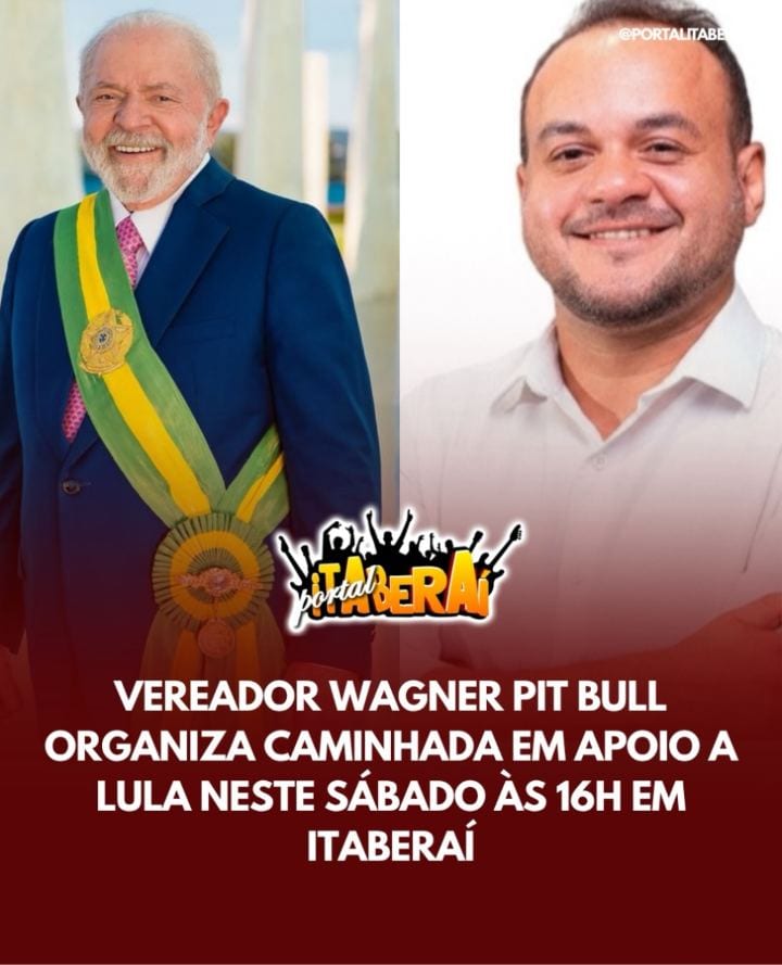 Uma caminhada em apoio a Luiz Inácio Lula da Silva (PT), organizada pelo vereador Wagner Pit Bull (PT), está marcada par