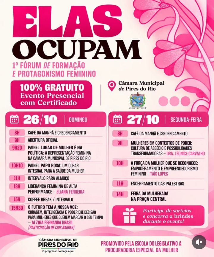PIRES DO RIO RECEBE O 1º FÓRUM DE FORMAÇÃO E PROTAGONISMO FEMININO