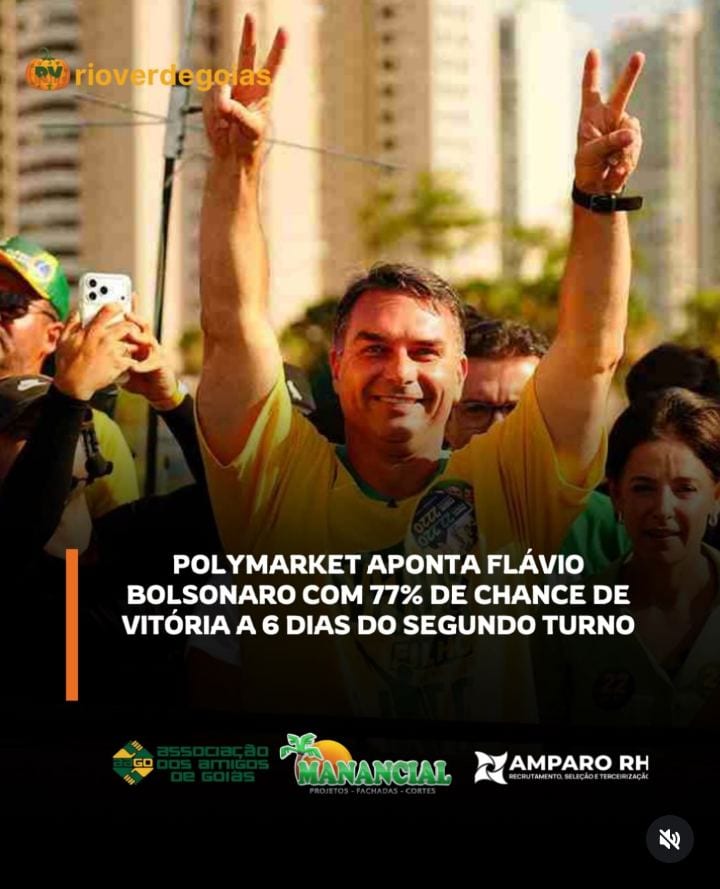 Flávio Bolsonaro lidera por 54 pontos a seis dias do 2º turno
