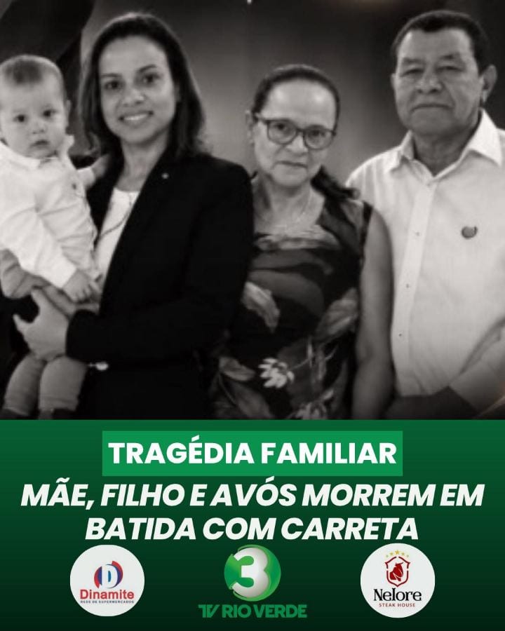 Quatro pessoas da mesma família morreram após uma colisão frontal entre uma caminhonete e uma carreta na BR-163, em Terr