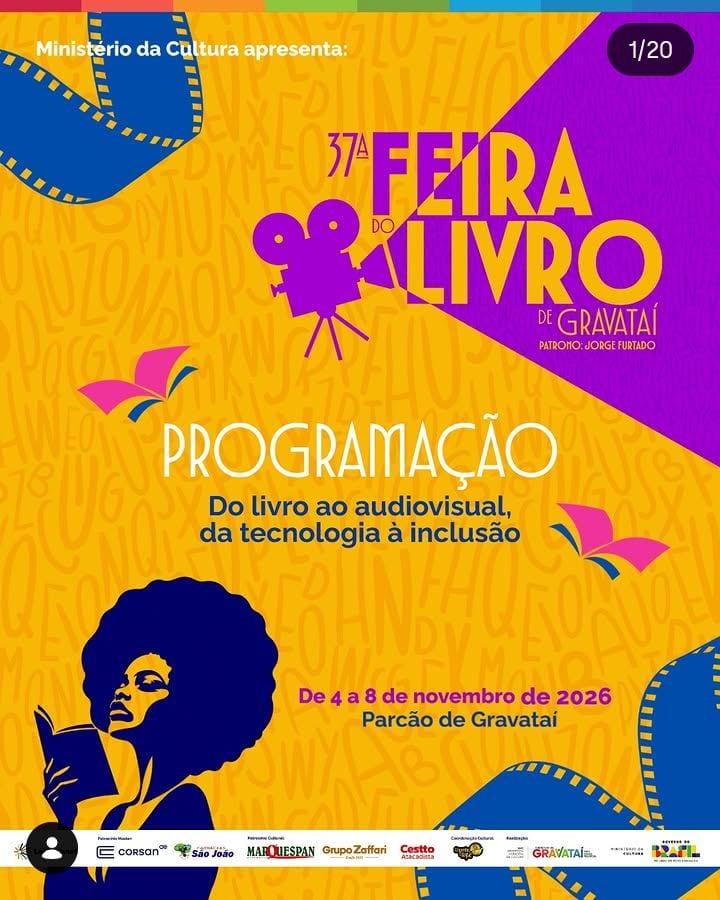 A programação completa da 37ª Feira do Livro de Gravataí está aqui!