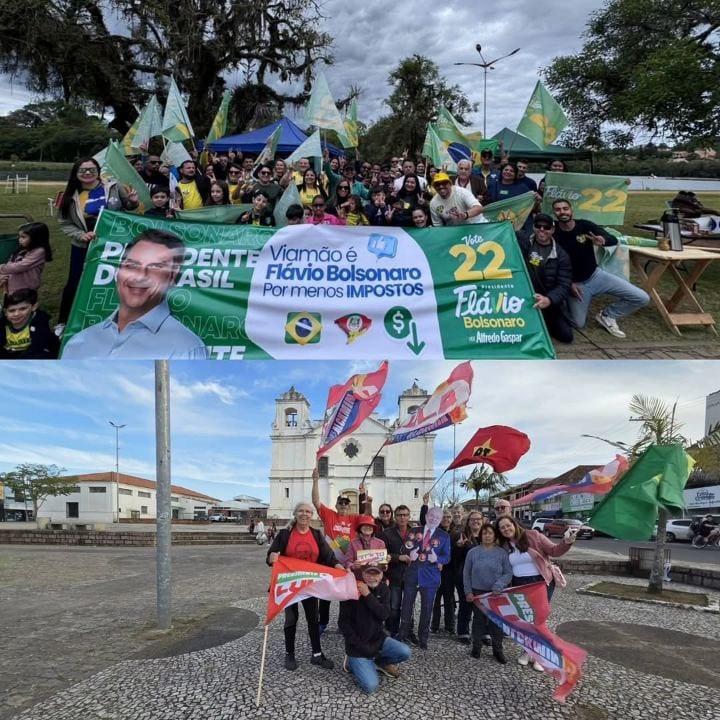 Voluntários de Viamão seguem em campanha de rua por Bolsonaro e Lula