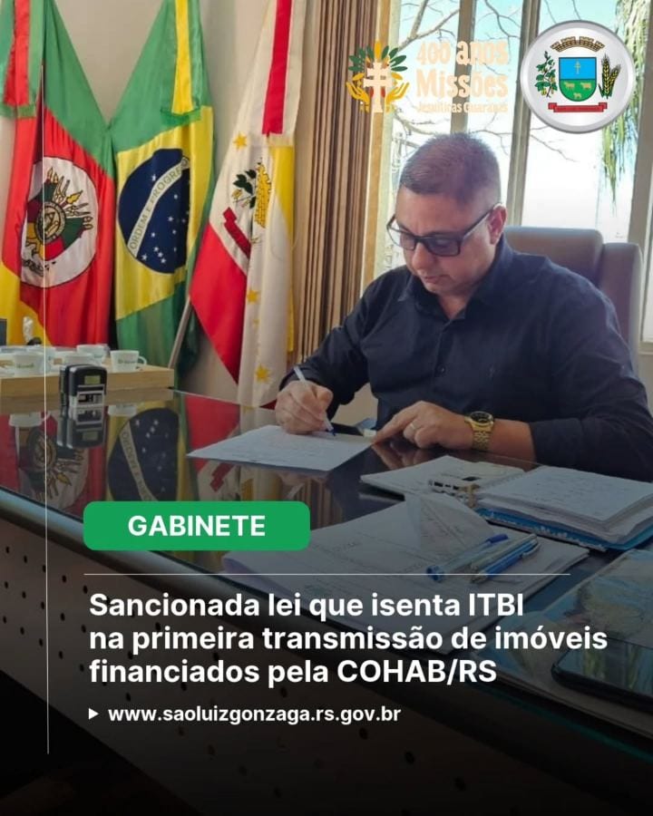 Prefeito sanciona lei que isenta ITBI para imóveis da extinta COHAB/RS