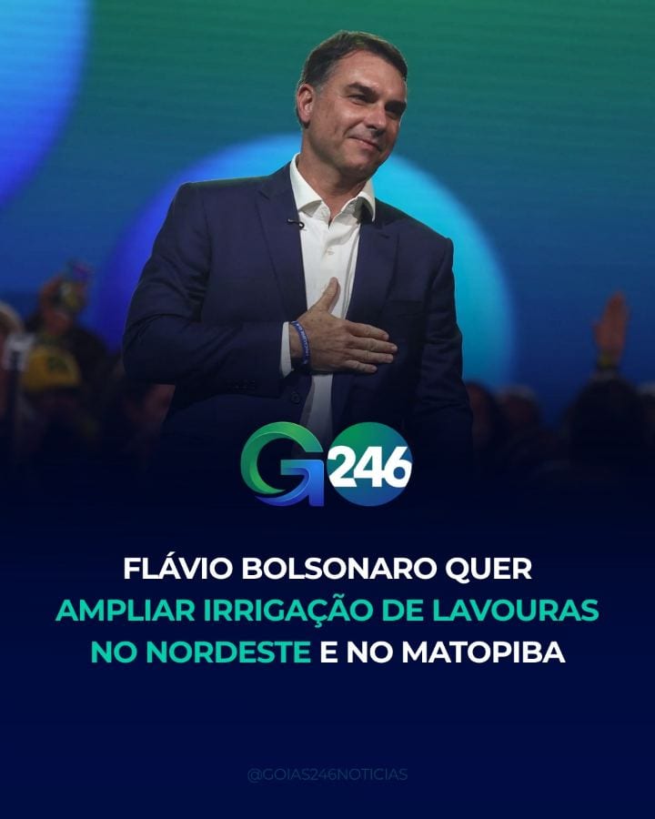 O senador Flávio Bolsonaro (PL), candidato à Presidência da República, pretende ampliar a irrigação de lavouras e simpli