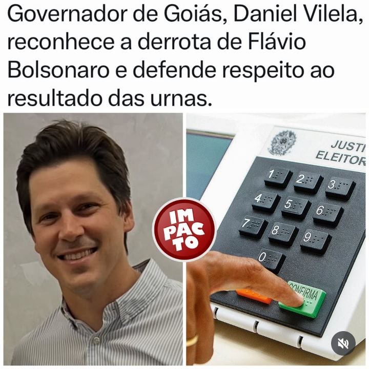 O governador de Goiás, Daniel Vilela (MDB), defendeu o respeito ao resultado das urnas após a derrota de Flávio Bolsonar