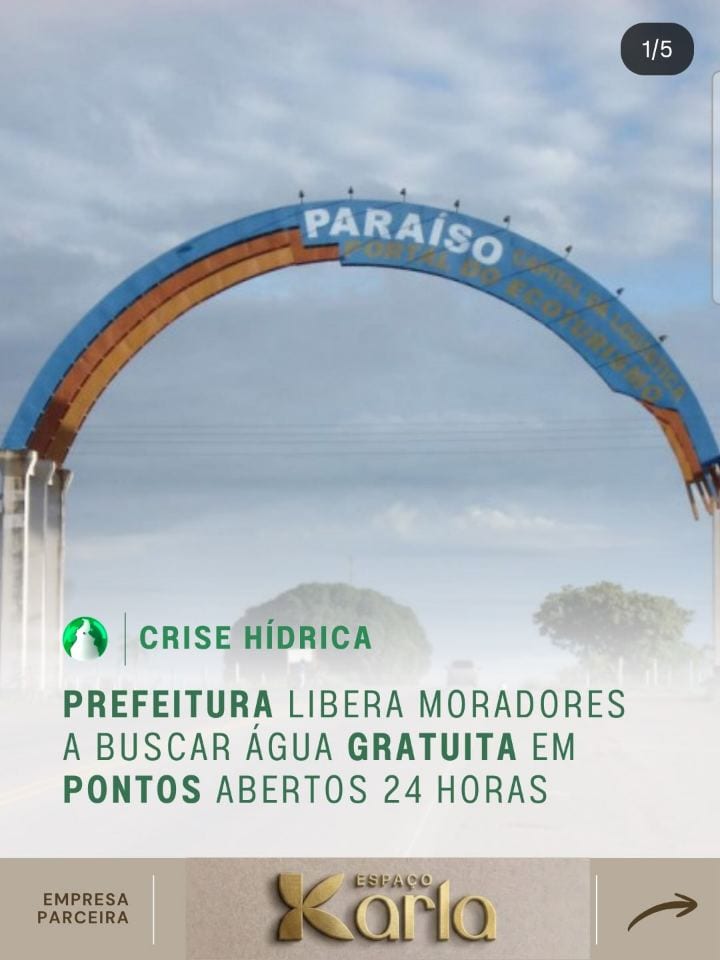 A Prefeitura de Paraíso do Tocantins instalou cinco pontos públicos de água potável para atender moradores afetados pela