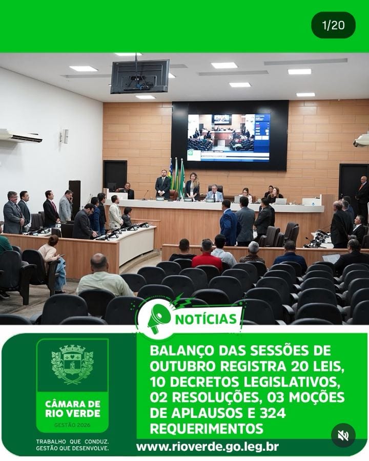 BALANÇO DAS SESSÕES DE OUTUBRO REGISTRA 20 LEIS, 10 DECRETOS LEGISLATIVOS, 02 RESOLUÇÕES, 03 MOÇÕES DE APLAUSOS E 324 RE