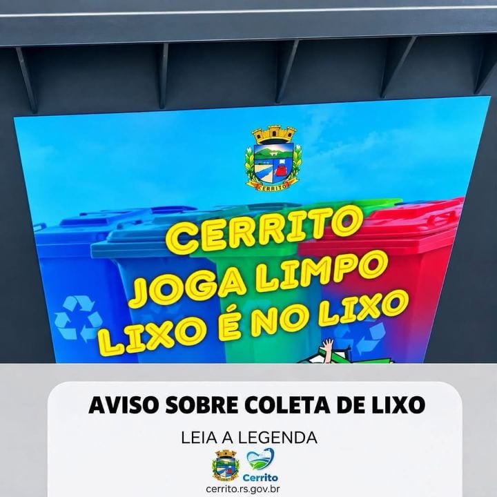 #Comunicado: A Prefeitura de Cerrito informa à população que, em razão do feriado de Finados, em 02 de Novembro, a colet