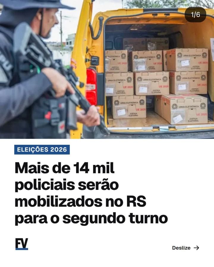 ELEIÇÕES 2026 | Mais de 14 mil policiais reforçam policiamento no RS para segundo turno das eleições