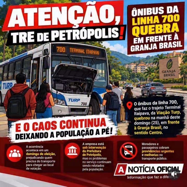 ÔNIBUS DA LINHA 700 QUEBRA EM FRENTE À GRANJA BRASIL E DEIXA PASSAGEIROS À ESPERA