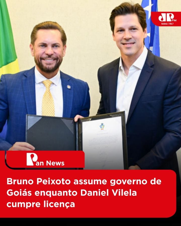 O presidente da Assembleia Legislativa de Goiás (Alego), Bruno Peixoto, assumiu o governo estadual na noite desta quarta