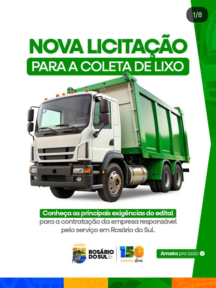 Prefeitura de Rosário do Sul abre licitação para coleta de resíduos