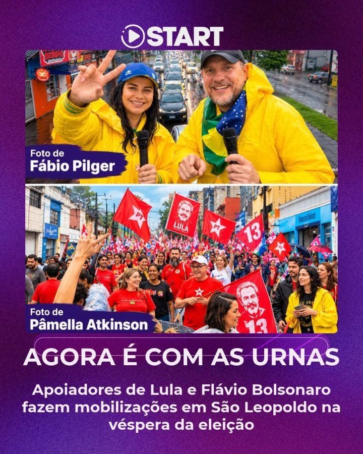 O último sábado de campanha eleitoral em São Leopoldo foi marcado por manifestações de apoiadores dos dois candidatos à